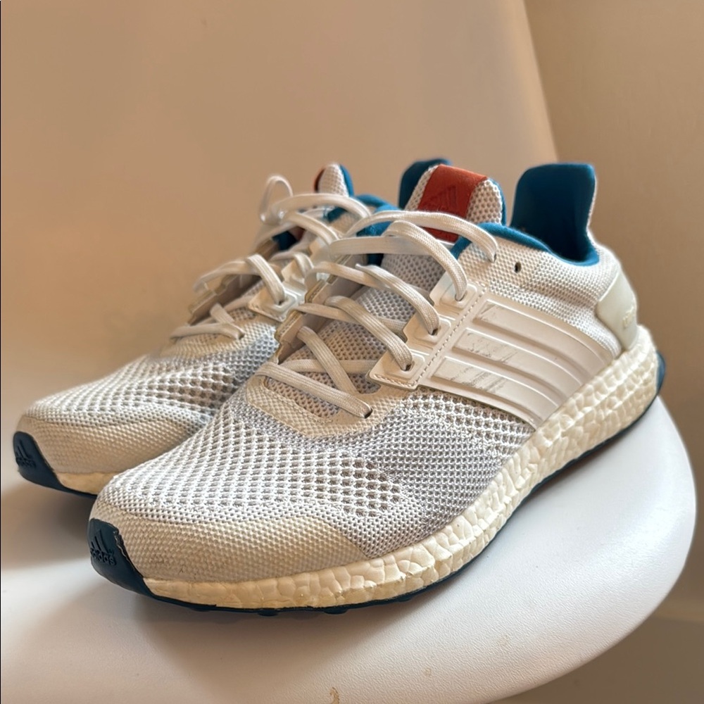Adidas Ultraboost ST - White and Blue Athletic Sneakers RARE!!